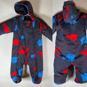 Marks & Spencer (UK) Construction Themed Blue Snowsuit Infant 3-6M Indigo Baby